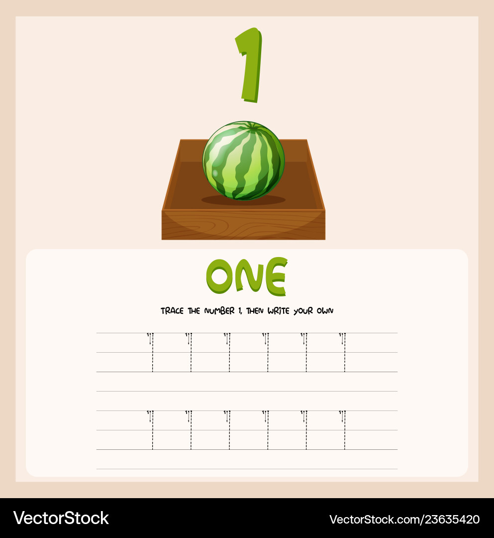 How to write number one vector image