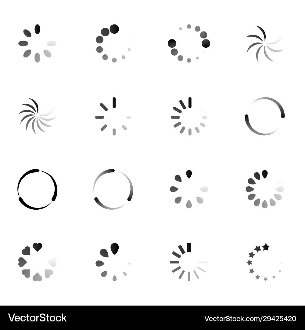 Isolated loading icon set on white background Vector Image