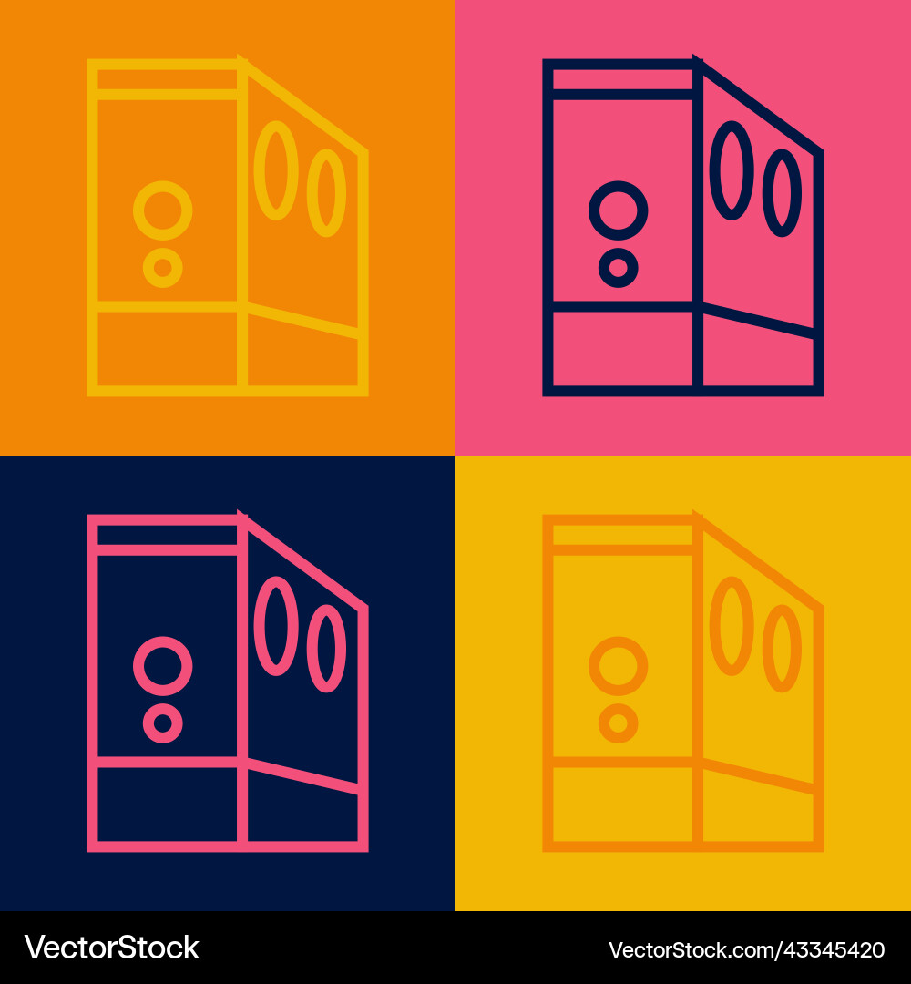 Pop art line case of computer icon isolated Vector Image