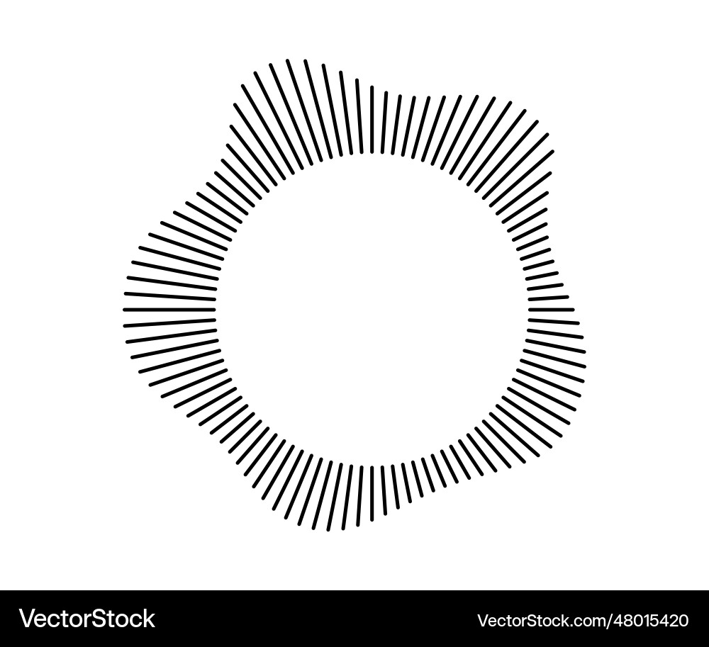 Radial wave sound lines circular frame Radial wave sound lines circular frame vector image