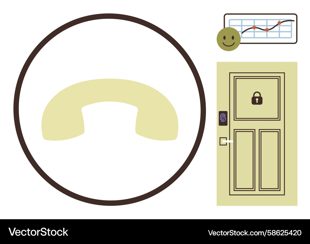Secure communication concept with phone icon Vector Image