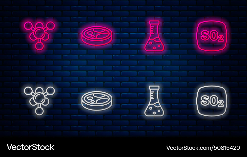 Set line petri dish with bacteria test tube Set line petri dish with bacteria test tube vector image