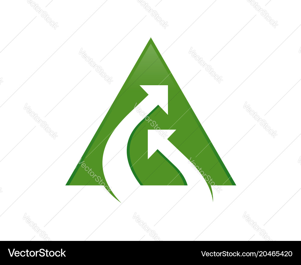 Stream connection double arrow green triangle Vector Image