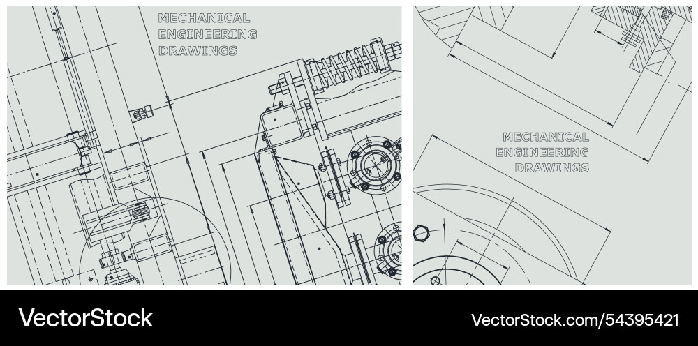 Blueprint set engine line drawing Blueprint set engine line drawing vector image