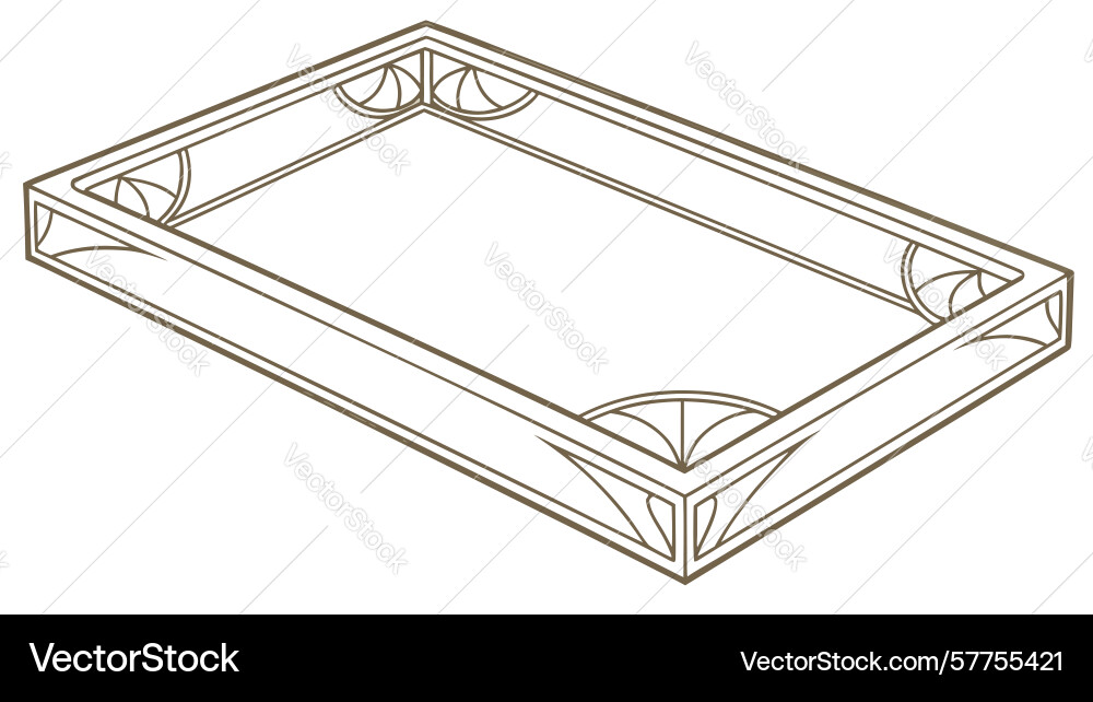 Divided rectangular box with internal structure vector image