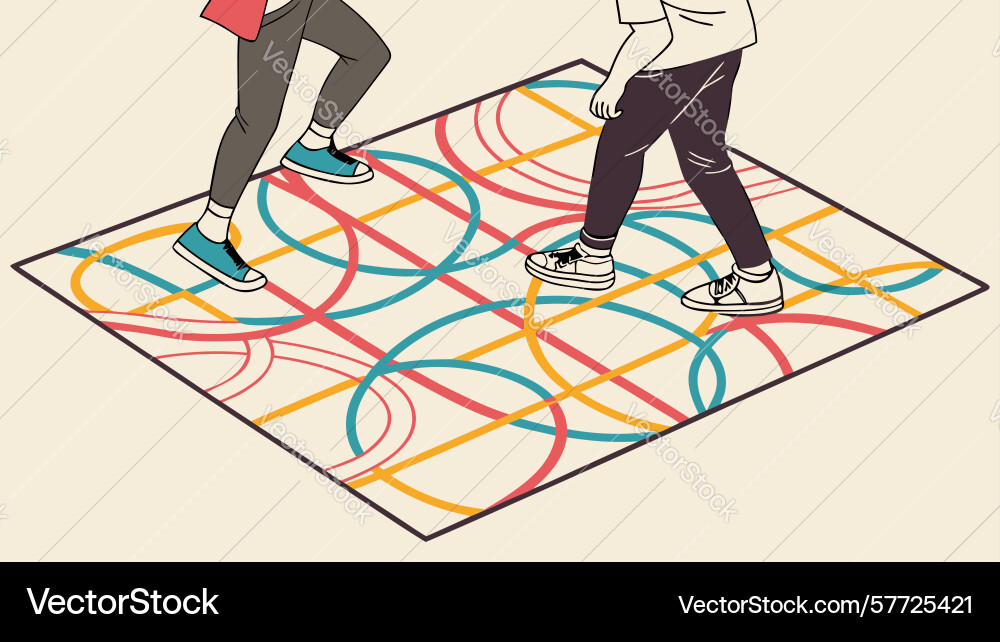 Dynamic geometric pattern with overlapping vector image