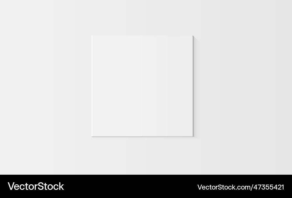 Empty square canvas frame with shadow on white Vector Image