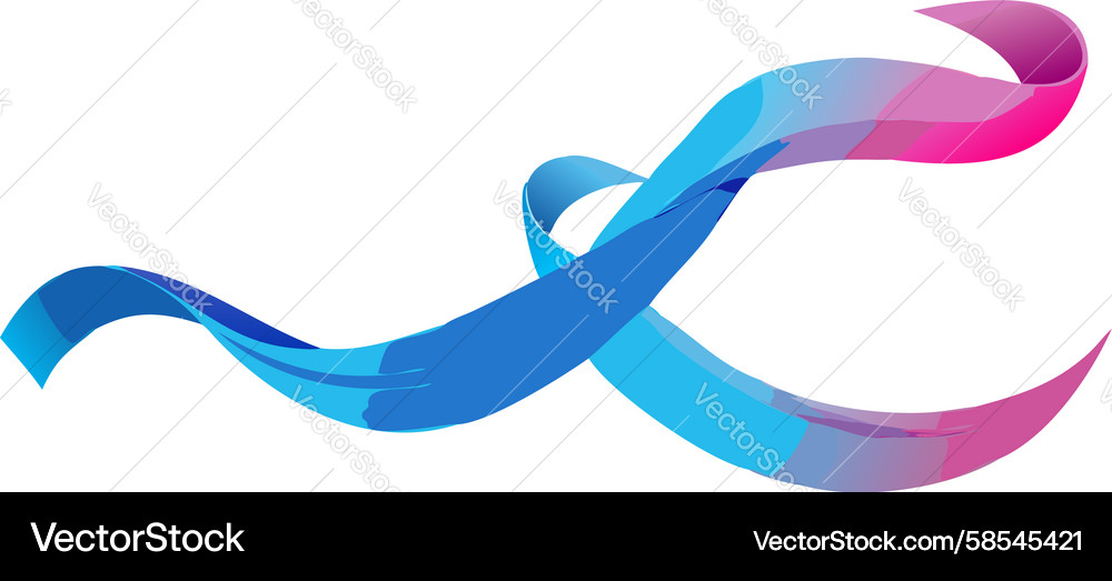 Fluid Ribbon Loop - Abstract Shape Vector Image