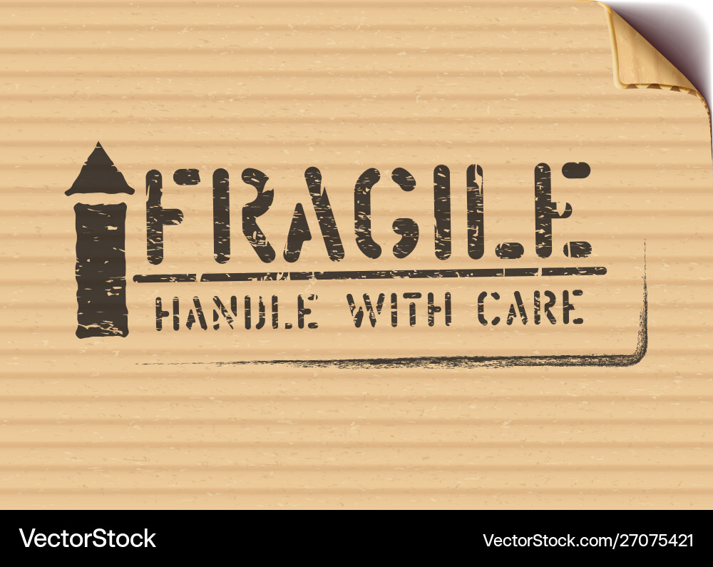Fragile Box Sign with Arrow vector image