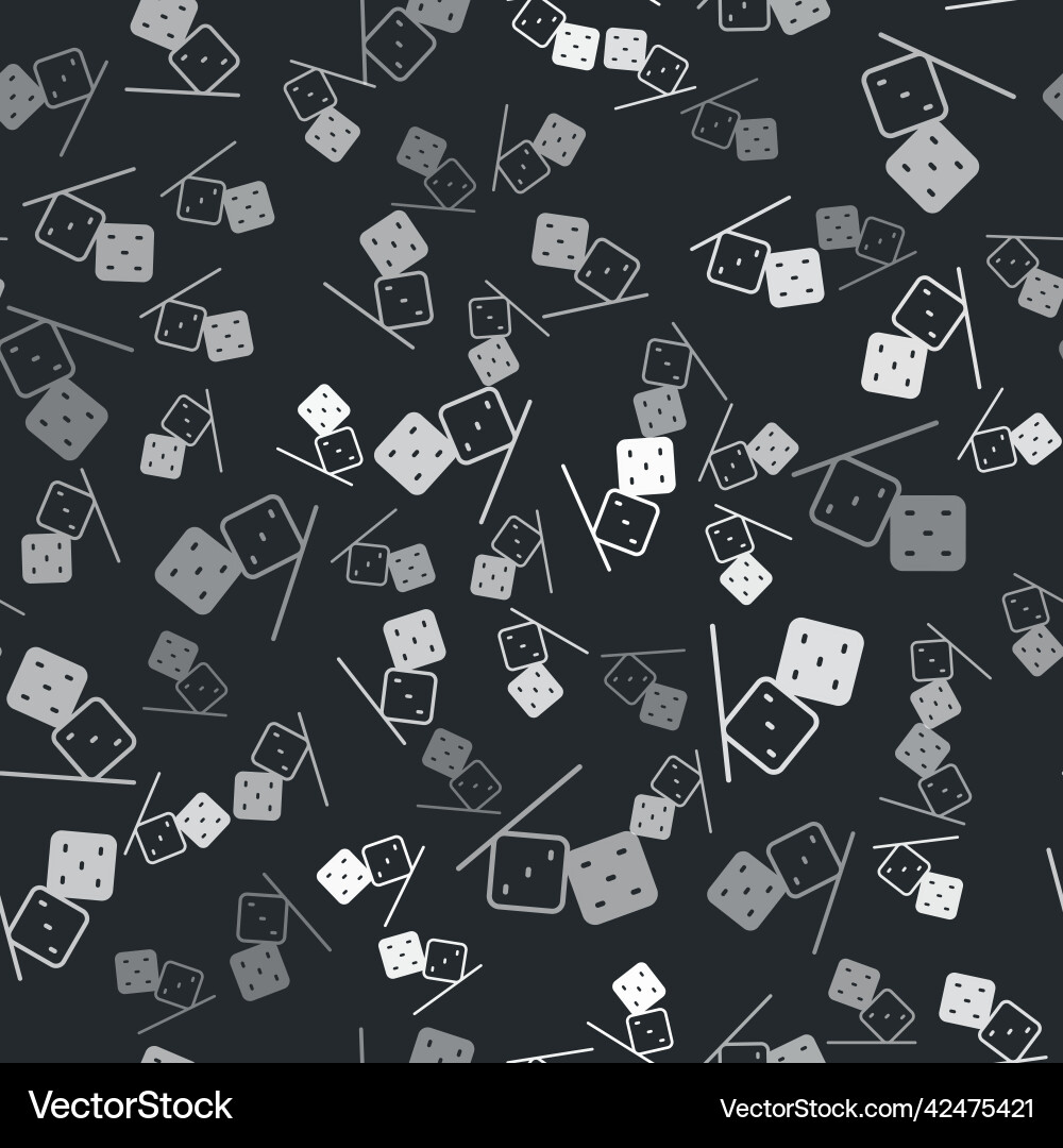 Grey game dice icon isolated seamless pattern Vector Image
