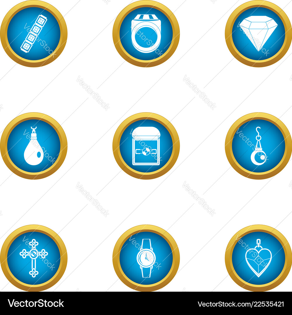 Handling icons set flat style Vector Image