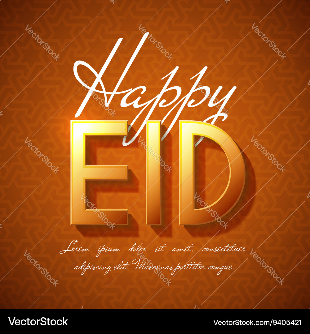 Happy eid islamic greeting background Vector Image