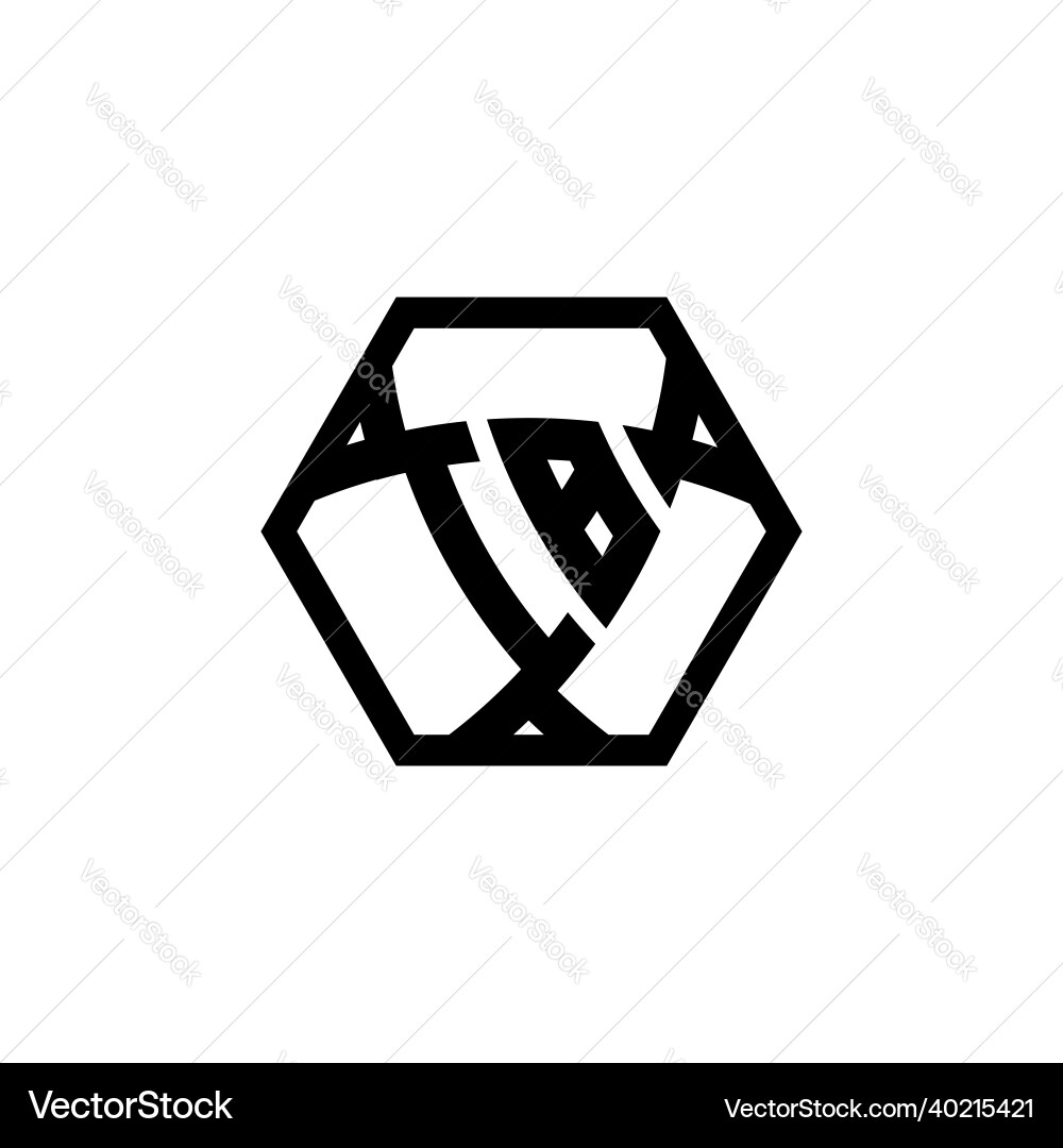 Ib logo monogram triangle shield hexagonal style Ib logo monogram triangle shield hexagonal style Vector Image