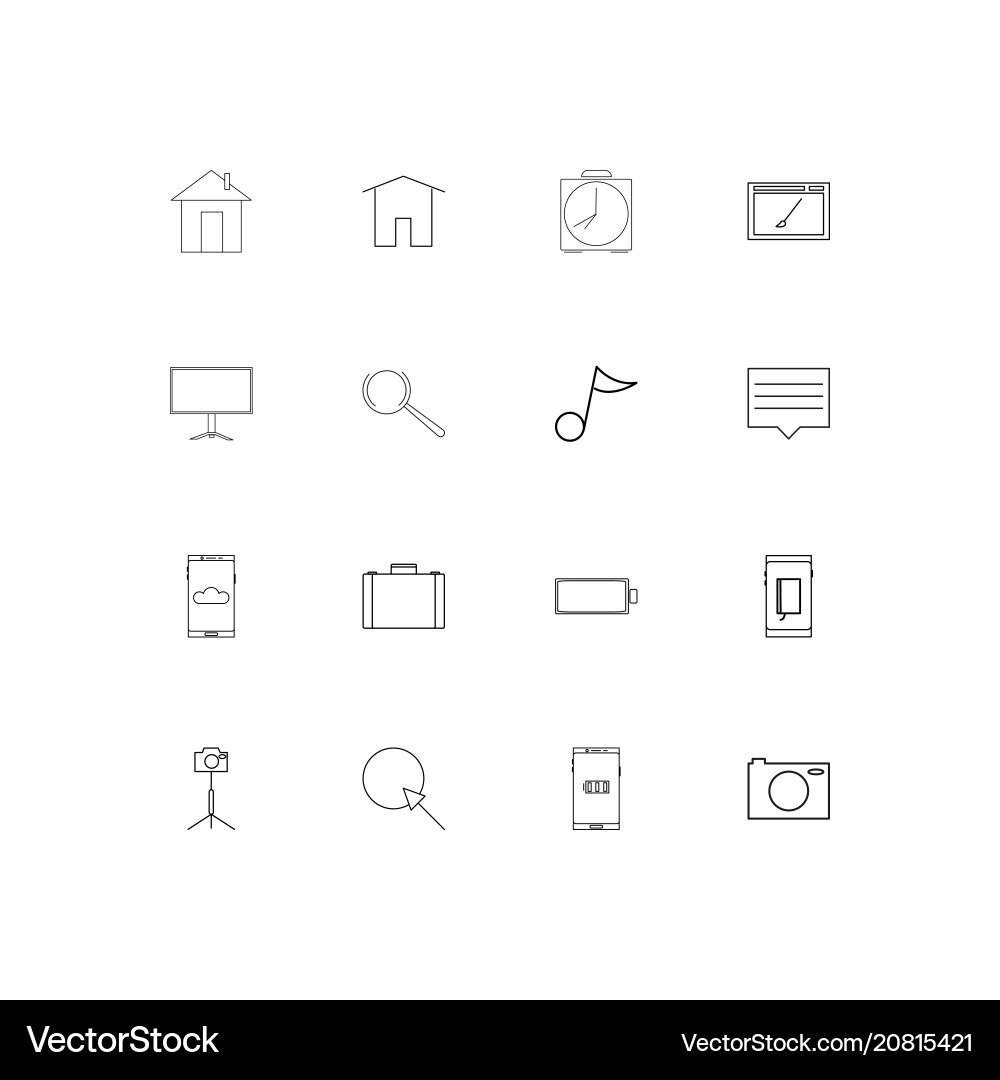 Internet of things linear thin icons set outlined vector image