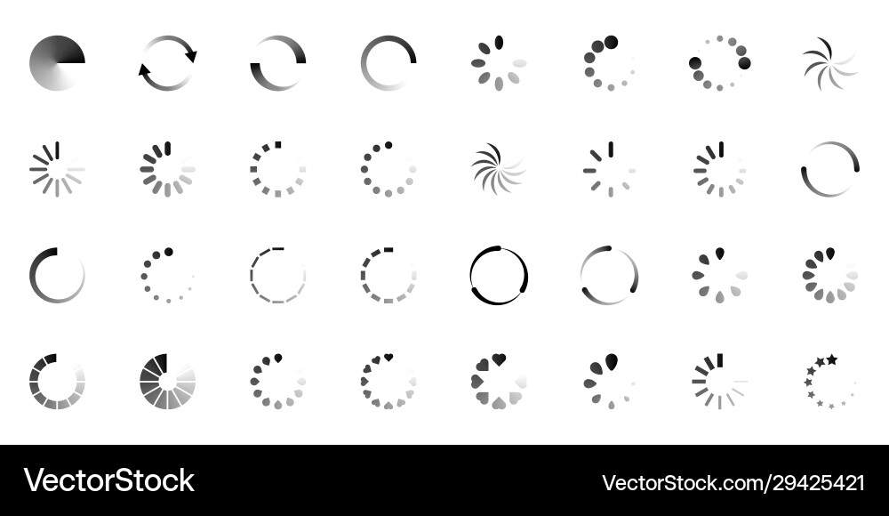 Isolated loading icon set on white background Vector Image