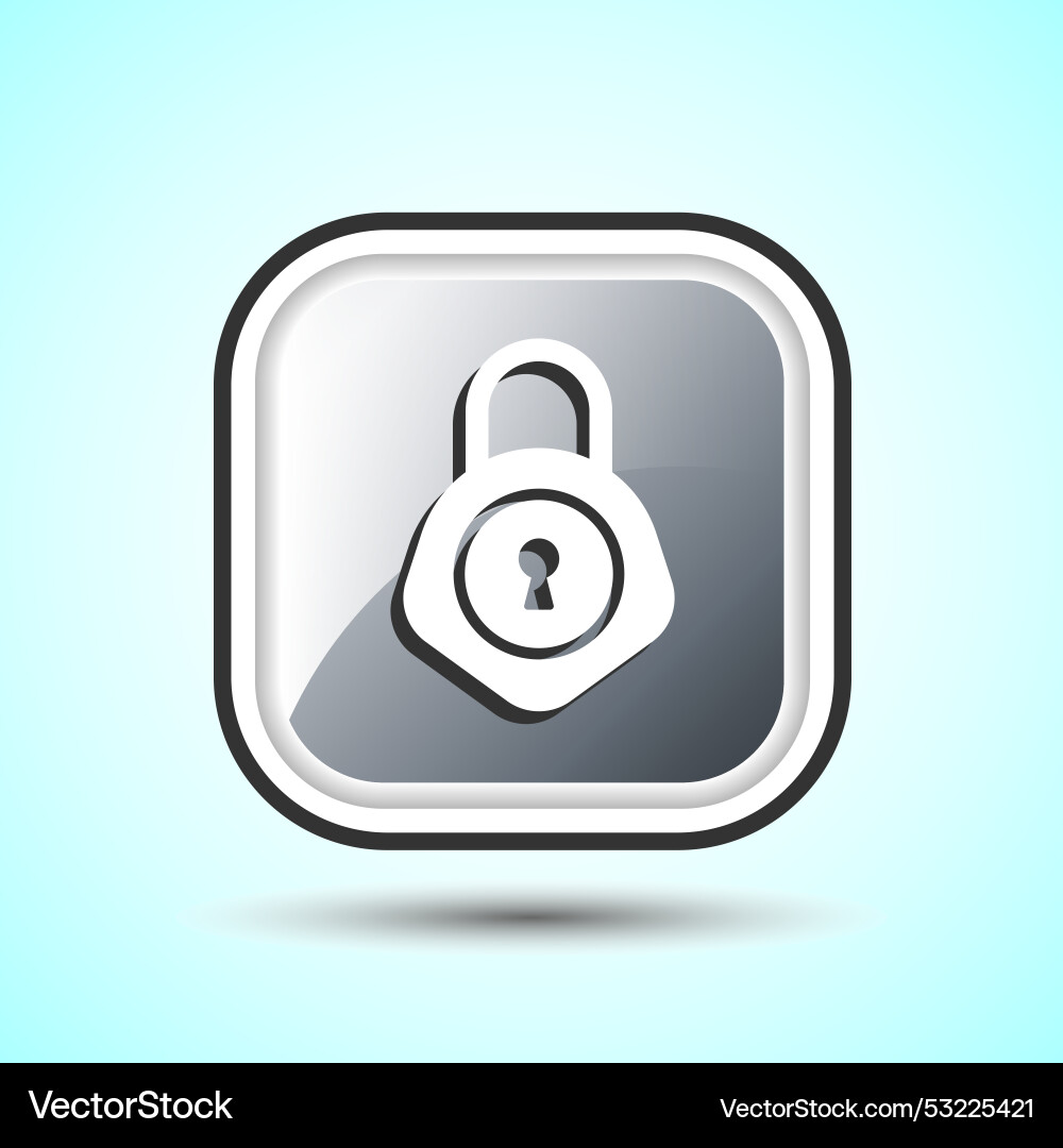 Lock icon button design security symbol vector image