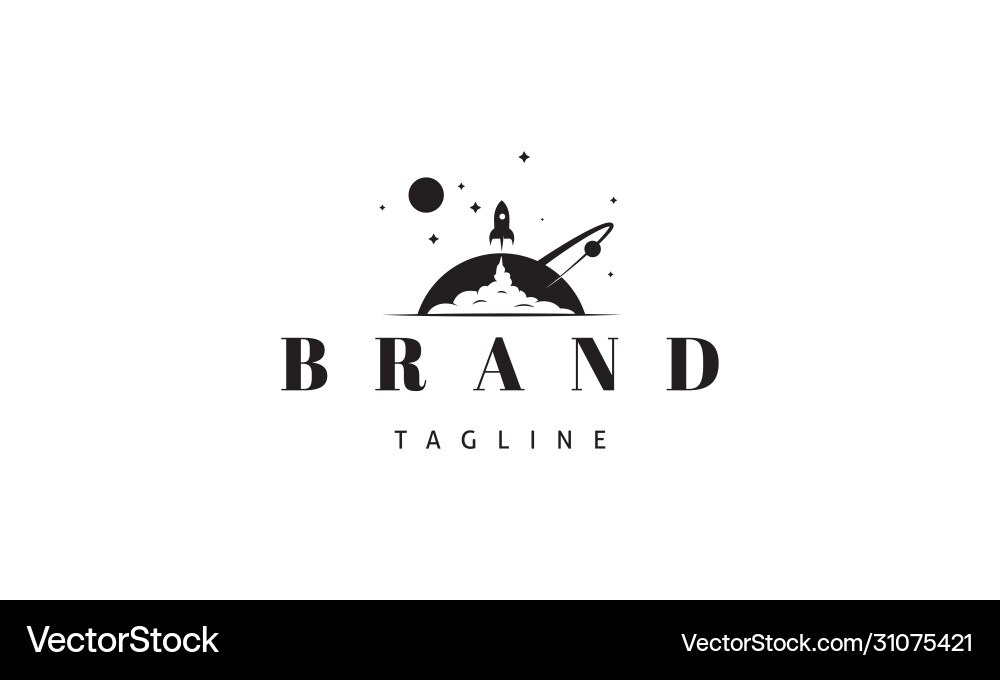 Logo on which an abstract image a rocket Logo on which an abstract image a rocket vector image