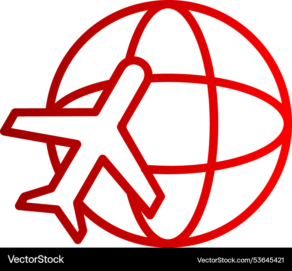 Plane line gradient icon Vector Image