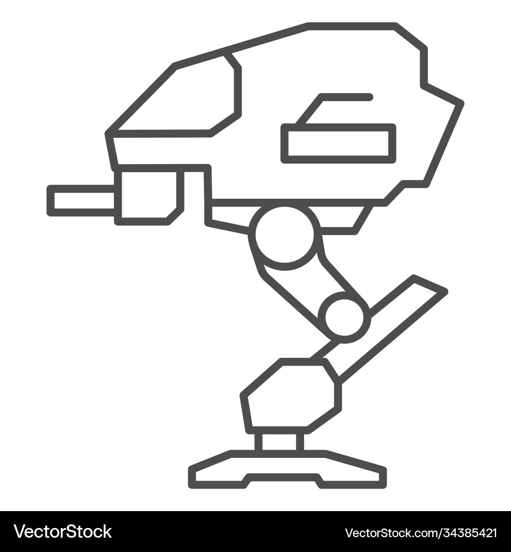 Robot warrior thin line icon robotization concept Robot warrior thin line icon robotization concept Vector Image