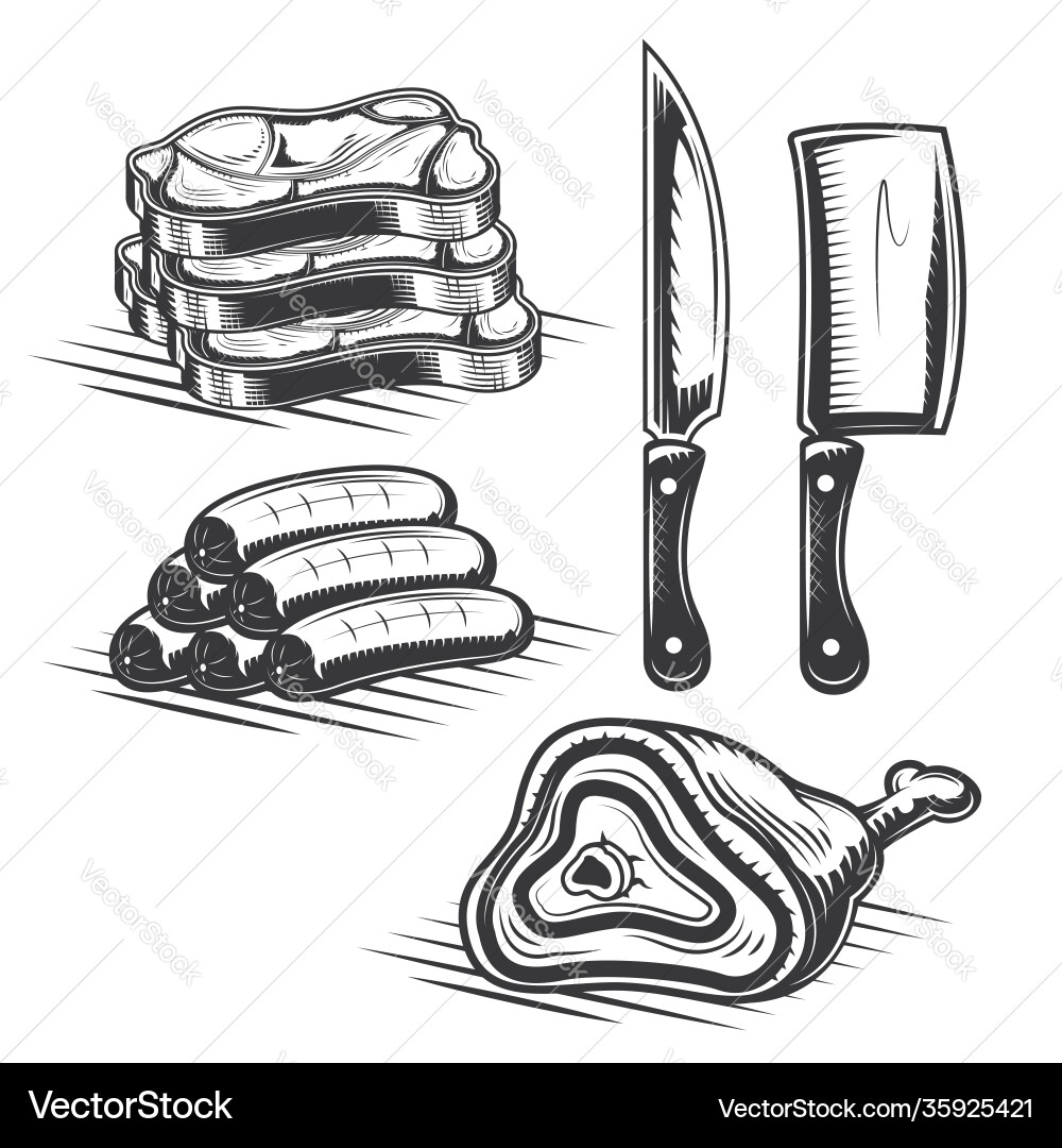 Set butchers elements for creating your own Vector Image