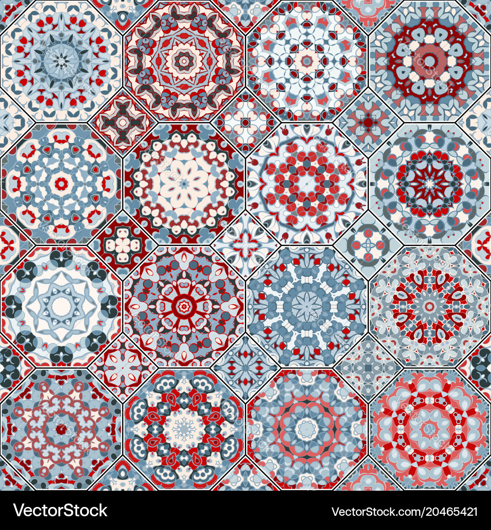 Set of octagonal and square patterns Vector Image