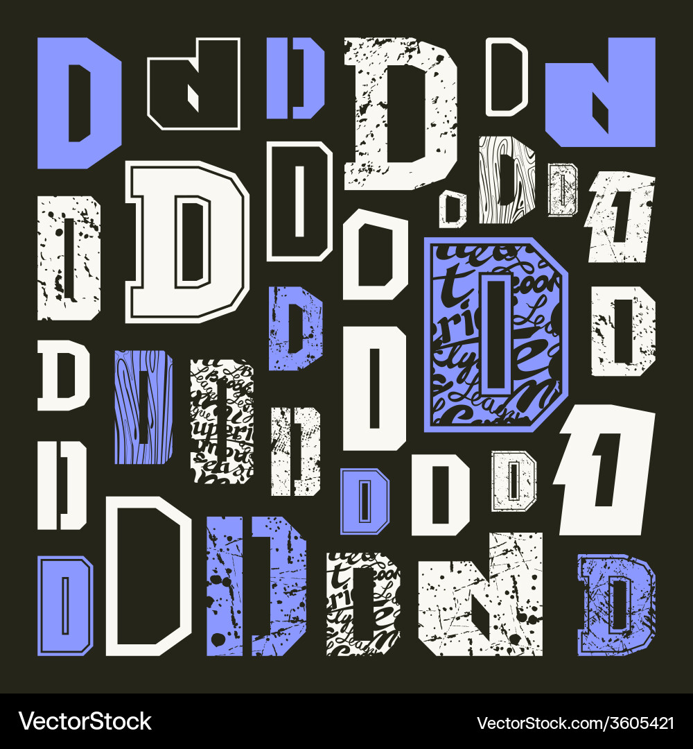 Set versions of letters d Vector Image