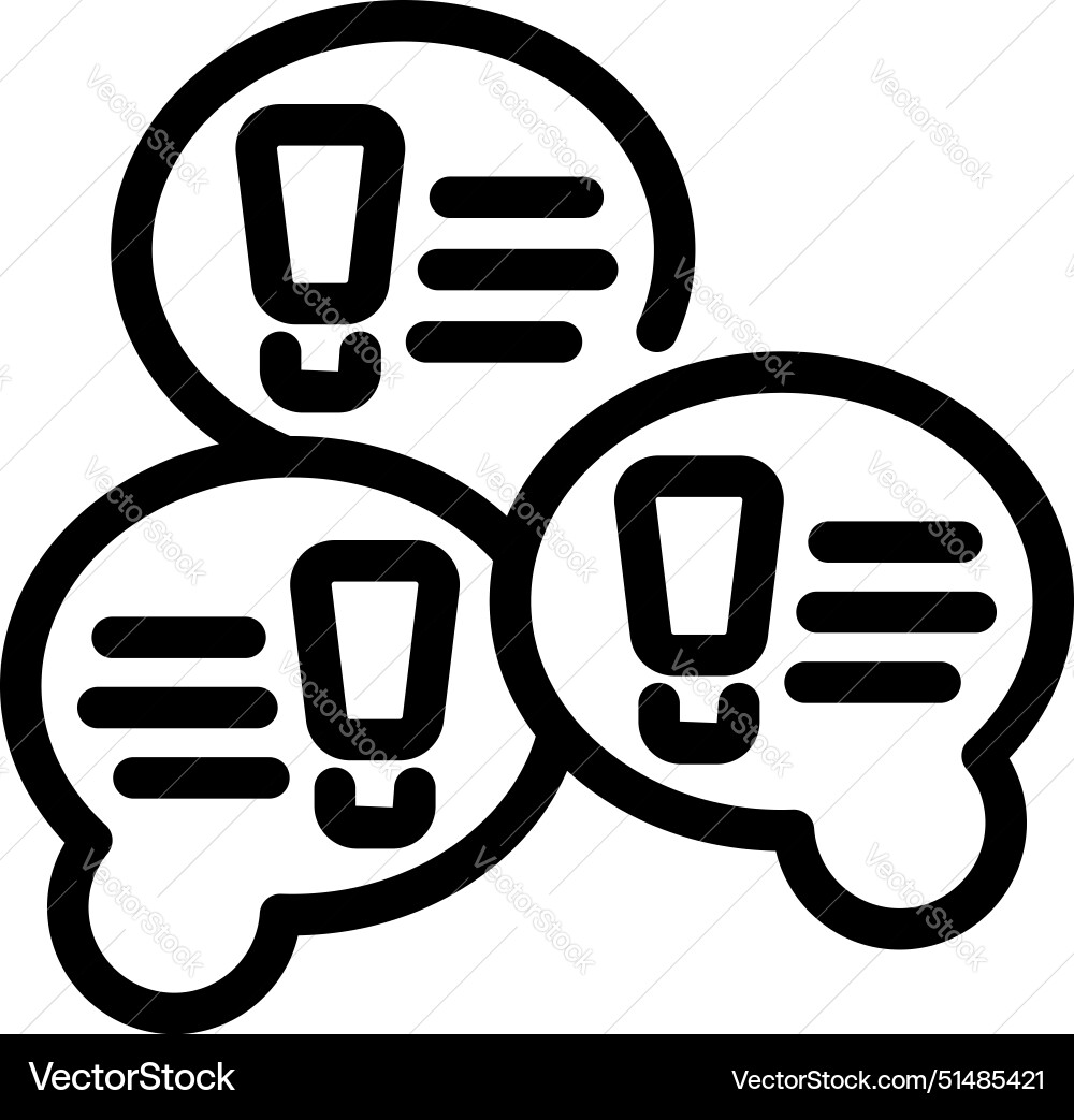 Speech bubbles with exclamation marks icon Speech bubbles with exclamation marks icon vector image
