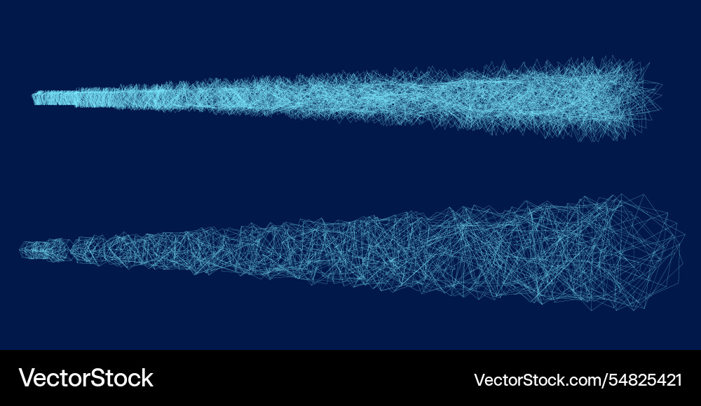 Two streams consisting of blue line polygons Vector Image