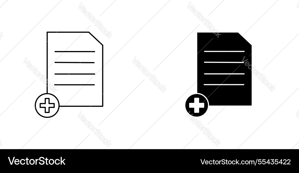 Add document icons thin line designs vector image
