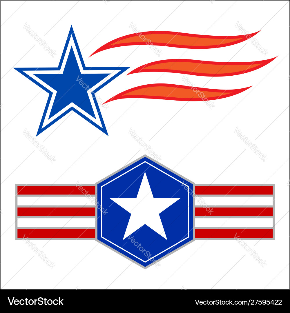 American decorative star symbols set American decorative star symbols set vector image