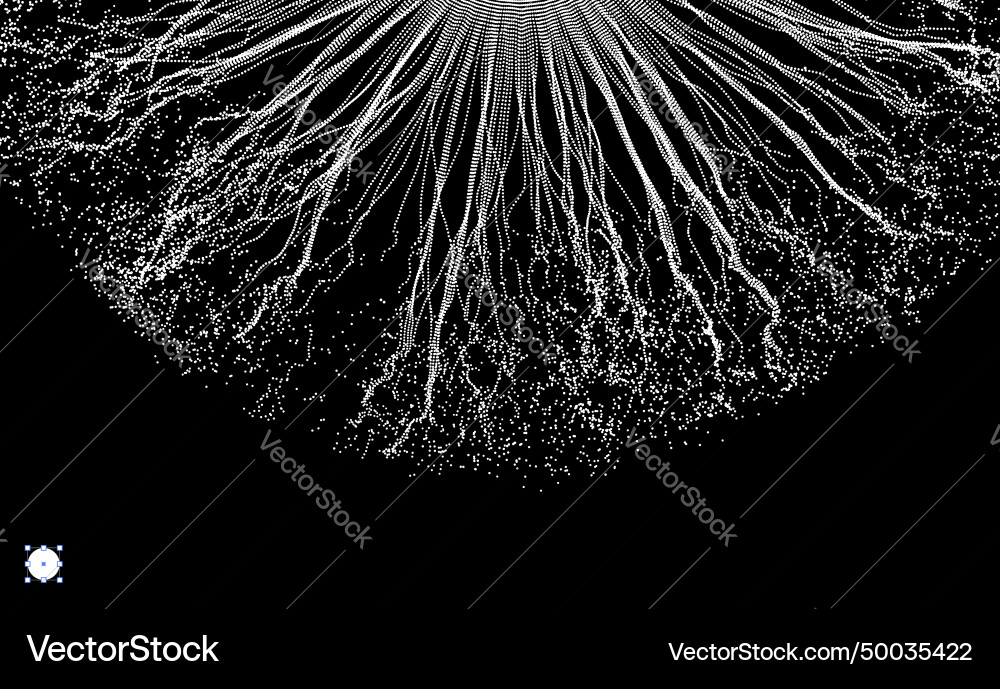 Array with dynamic particles 3d technology style Vector Image