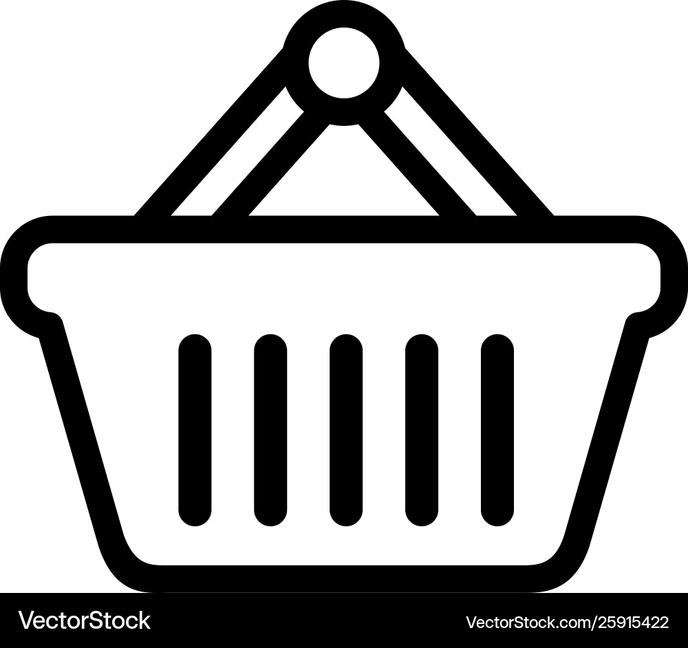 Basket line icon in flat style for apps ui Basket line icon in flat style for apps ui Vector Image