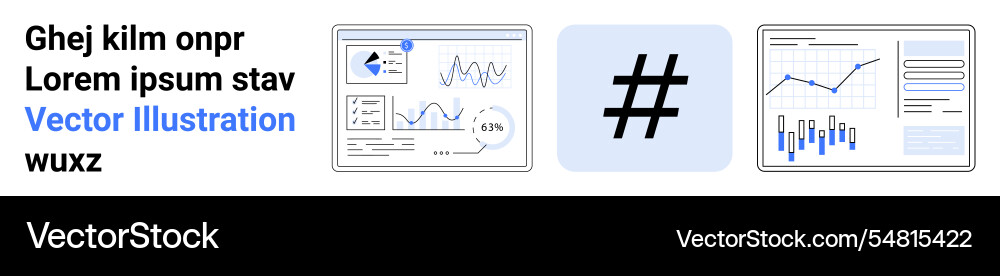 Business analytics dashboard with graphs metadata Business analytics dashboard with graphs metadata vector image