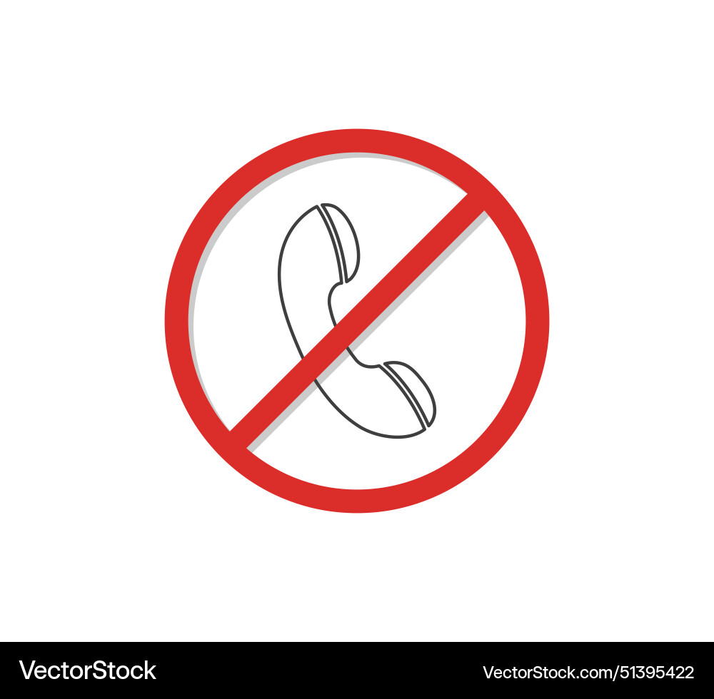 Call forbidden sign no handset icon Royalty Free Vector