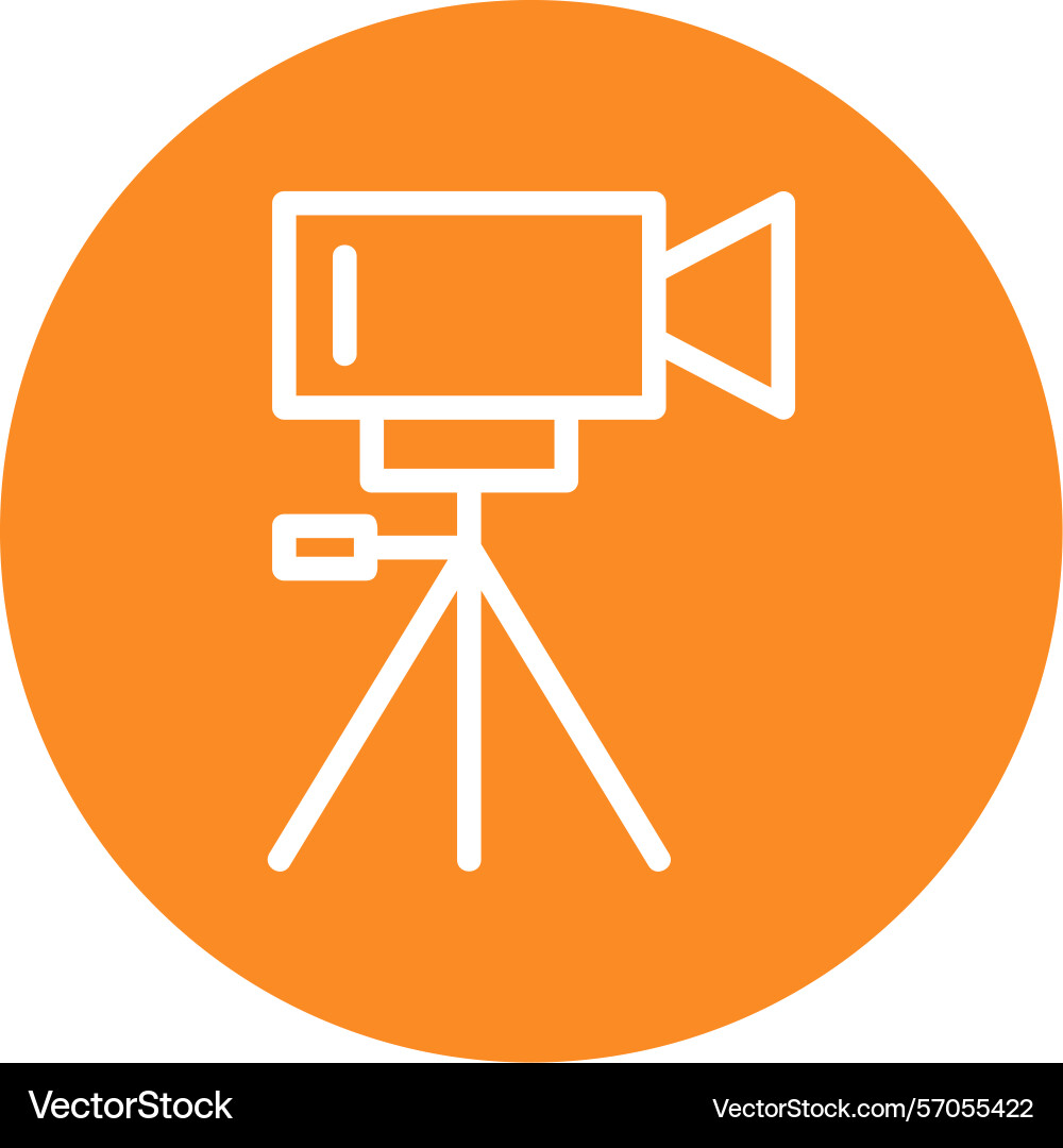 Camera tripod line circle style icon design Vector Image