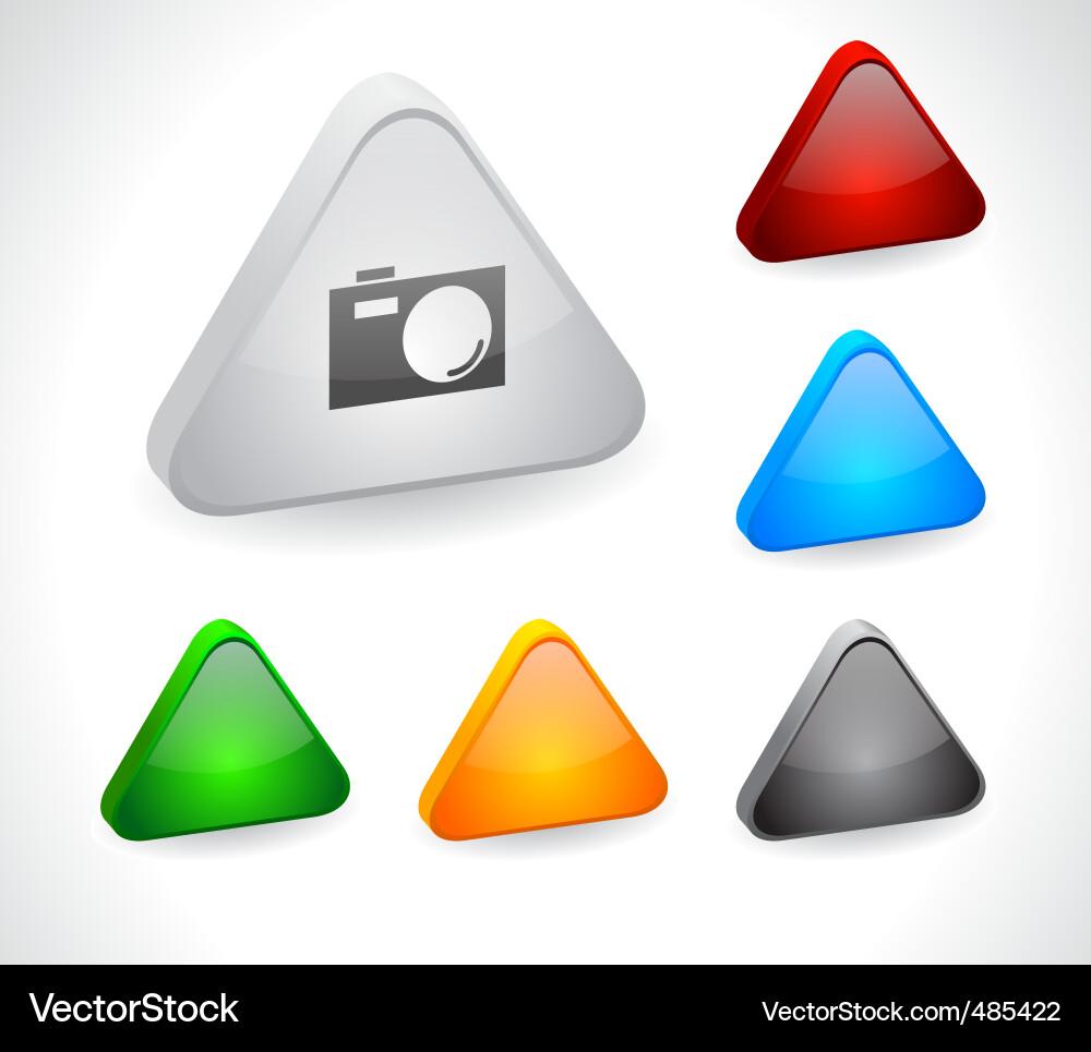 Color 3d buttons for web Vector Image