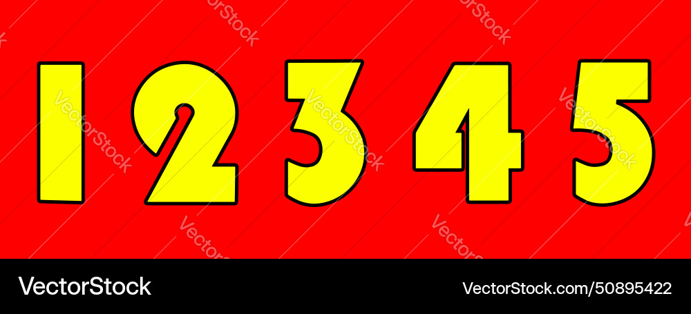 Design a set of numbers 1-5 in simple style Vector Image