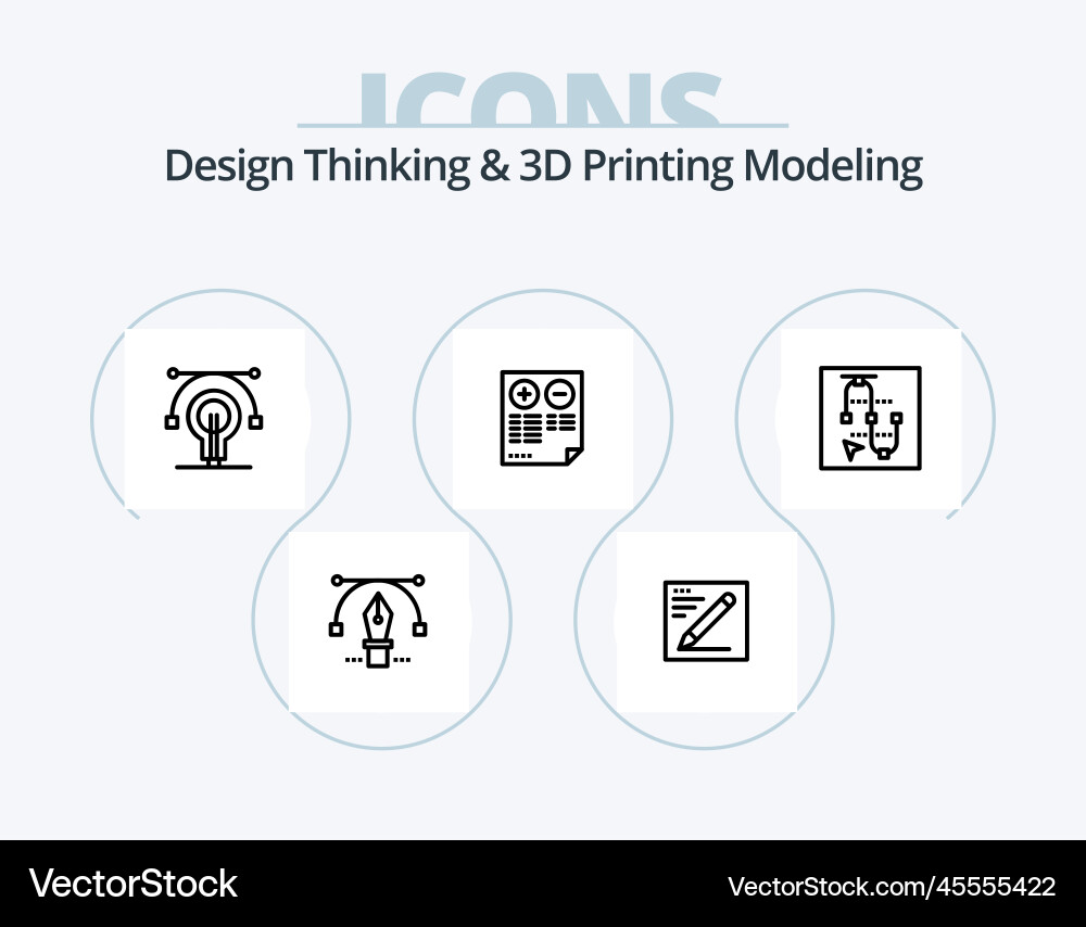 Design thinking and d printing modeling line icon Vector Image