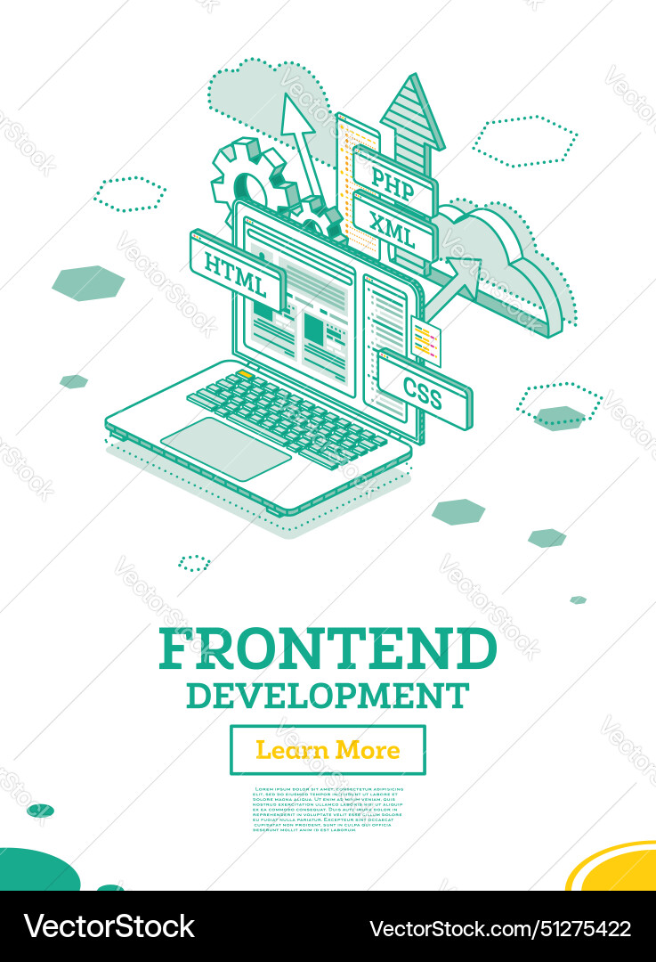 Frontend development isometric concept Frontend development isometric concept Vector Image