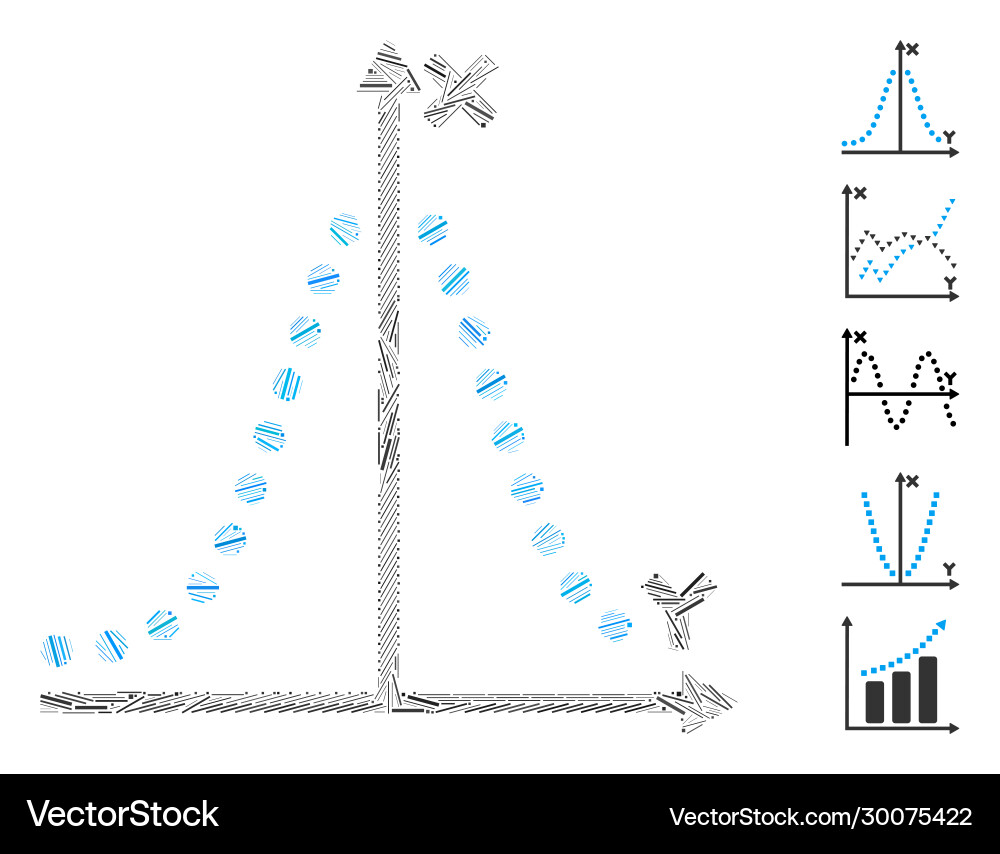 Line mosaic gauss plot Vector Image