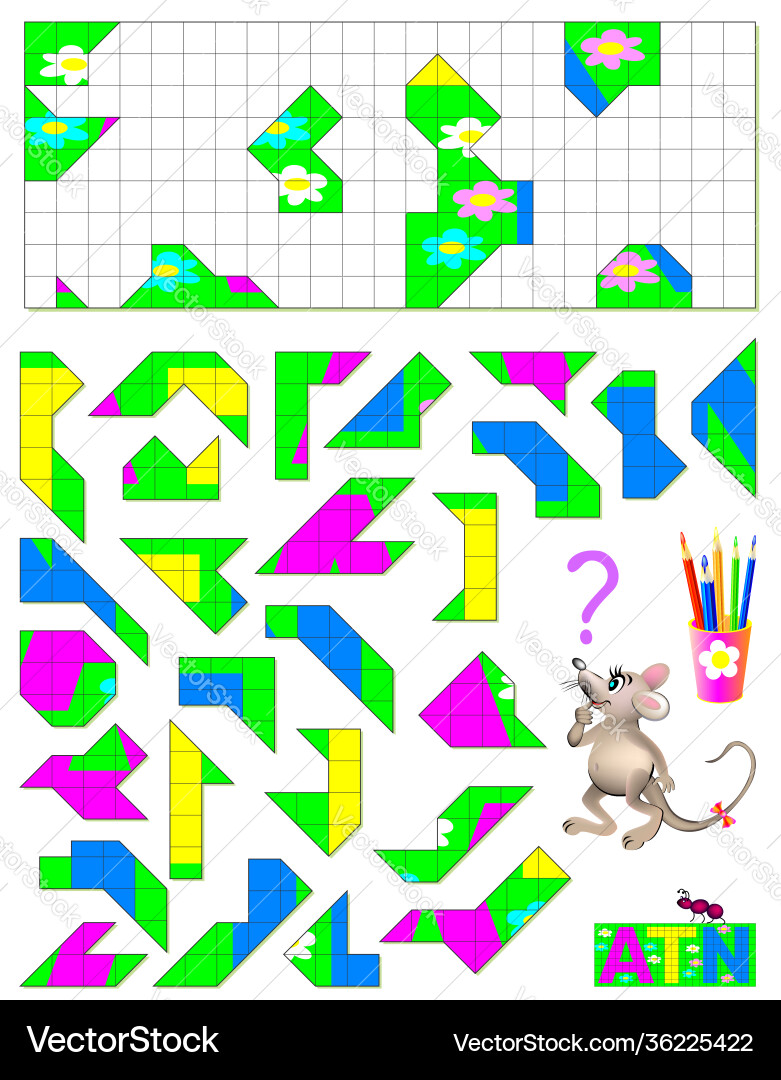 Logic puzzle game need to find correct place Logic puzzle game need to find correct place vector image