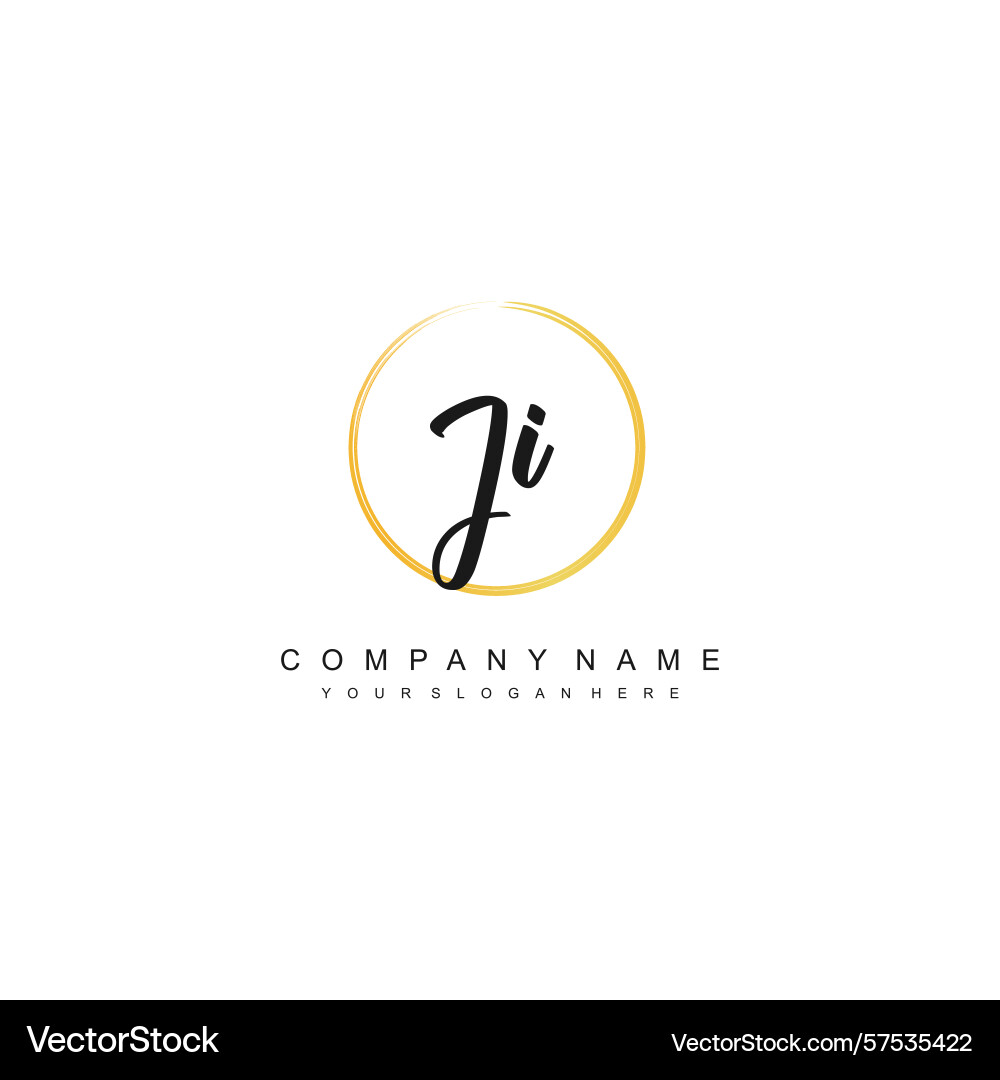 Minimal signature logo design with ji initials Minimal signature logo design with ji initials Vector Image