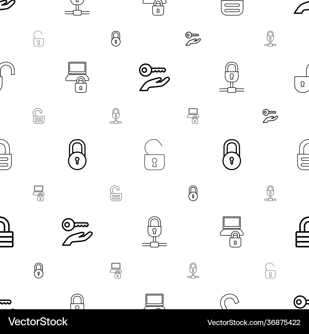 Password icons pattern seamless white background vector image