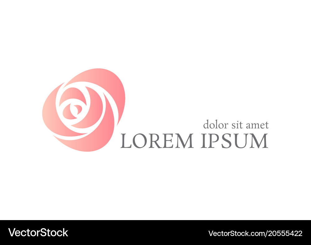 Pink Rose Logo Template vector image