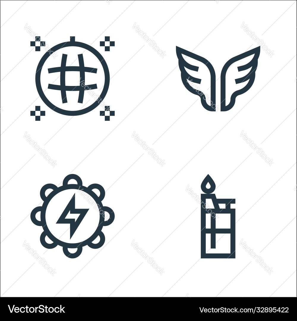 Rock and roll line icons linear set quality Rock and roll line icons linear set quality Vector Image