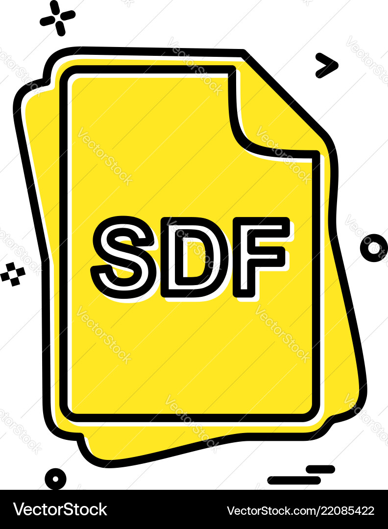 Sdf file type icon design vector image