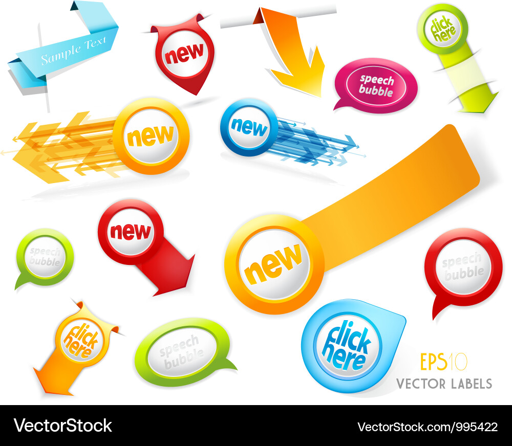 Set of colorful labels Vector Image