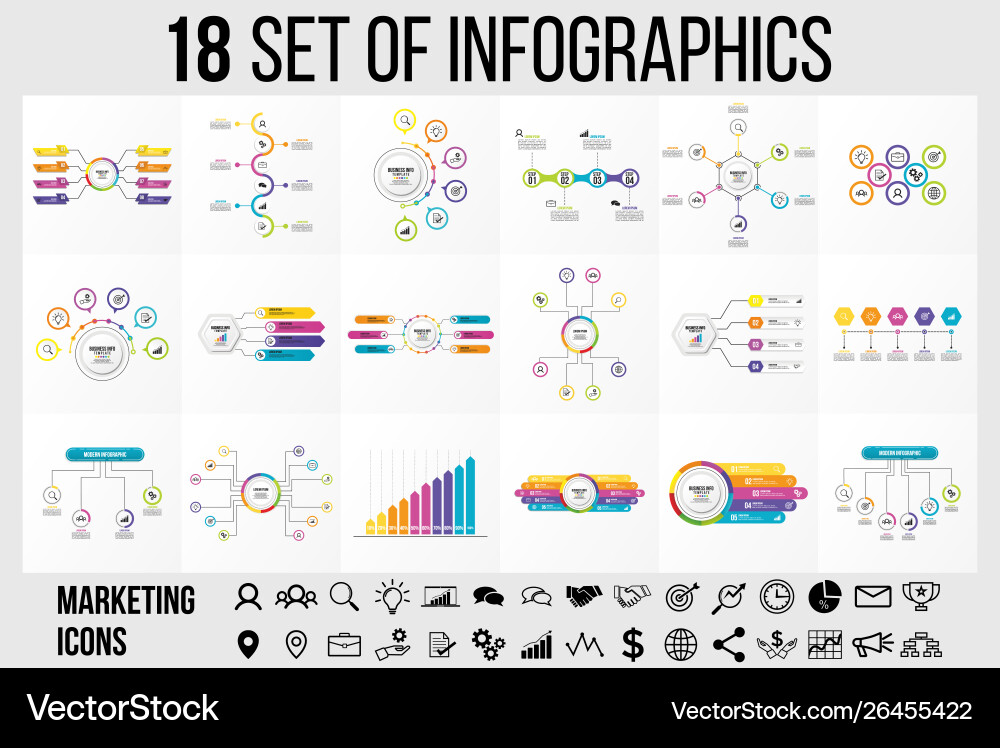 Set of infographics elements design template Vector Image