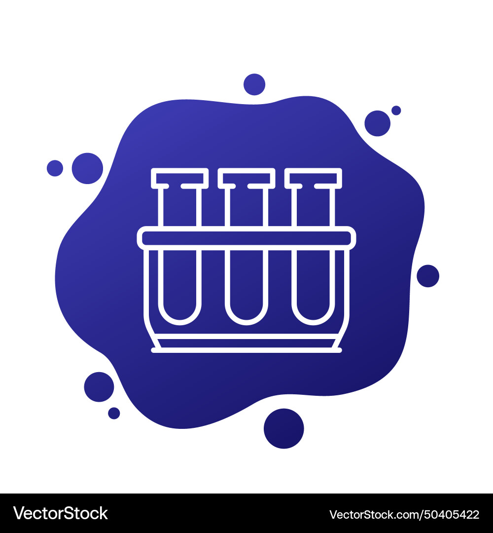 Test tubes line icon lab testing vector image