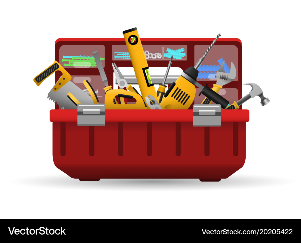 Toolbox with Tools vector image